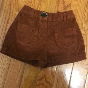 Zara Baby brown corduroy shorts